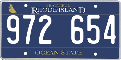 RI license plate 972654