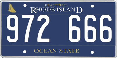 RI license plate 972666