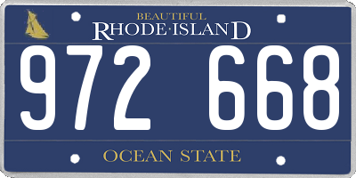RI license plate 972668