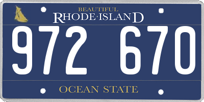 RI license plate 972670