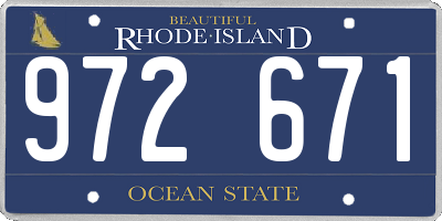 RI license plate 972671