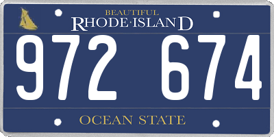 RI license plate 972674