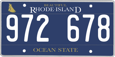 RI license plate 972678