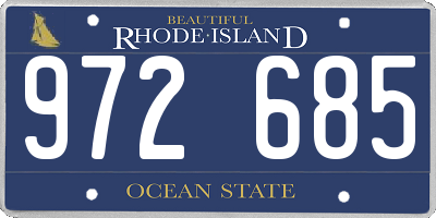 RI license plate 972685