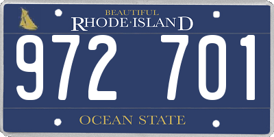 RI license plate 972701