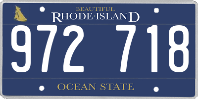 RI license plate 972718