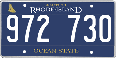 RI license plate 972730