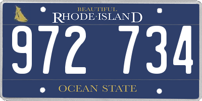 RI license plate 972734