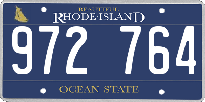 RI license plate 972764