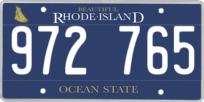 RI license plate 972765