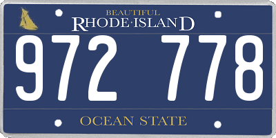 RI license plate 972778