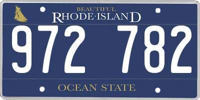 RI license plate 972782