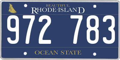 RI license plate 972783