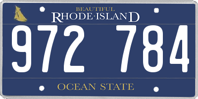 RI license plate 972784