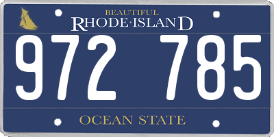 RI license plate 972785