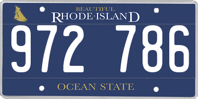 RI license plate 972786