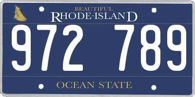 RI license plate 972789