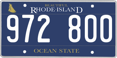 RI license plate 972800