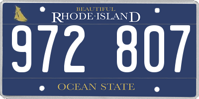 RI license plate 972807