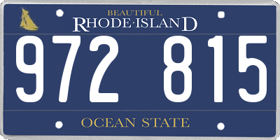 RI license plate 972815