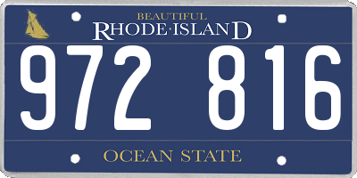 RI license plate 972816