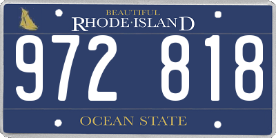 RI license plate 972818