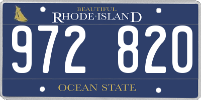 RI license plate 972820