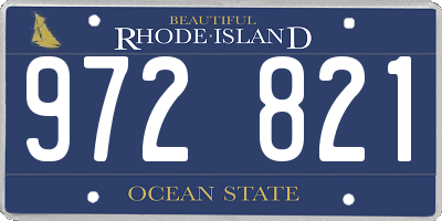 RI license plate 972821