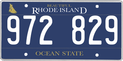 RI license plate 972829