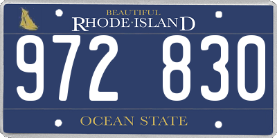 RI license plate 972830