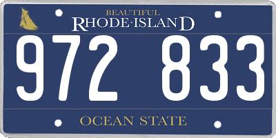 RI license plate 972833