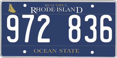 RI license plate 972836