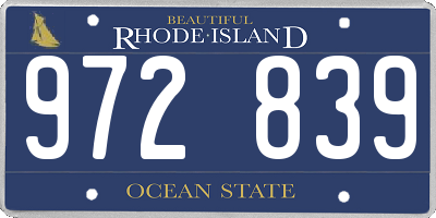 RI license plate 972839