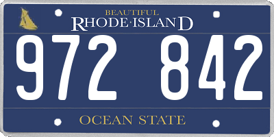 RI license plate 972842