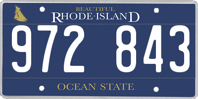 RI license plate 972843