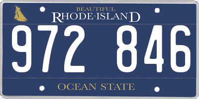 RI license plate 972846