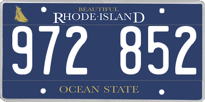 RI license plate 972852