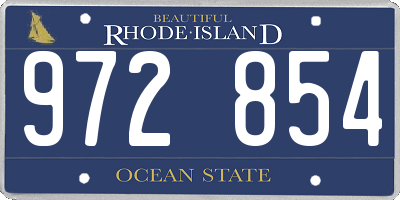 RI license plate 972854