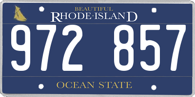 RI license plate 972857