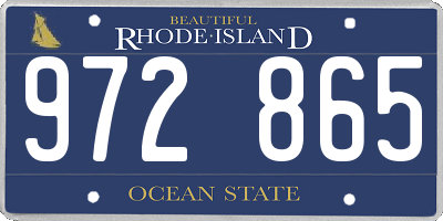 RI license plate 972865