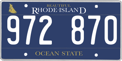 RI license plate 972870