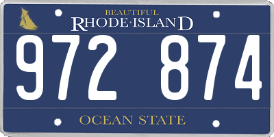 RI license plate 972874