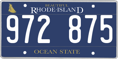 RI license plate 972875