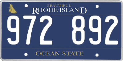 RI license plate 972892