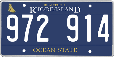 RI license plate 972914