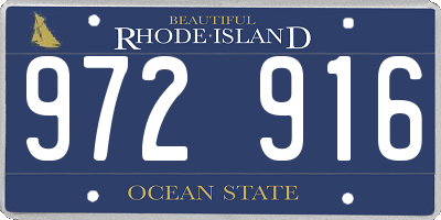 RI license plate 972916
