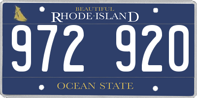 RI license plate 972920