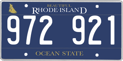 RI license plate 972921