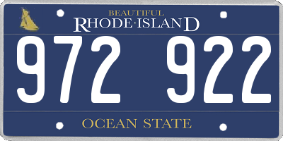 RI license plate 972922