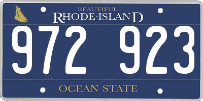 RI license plate 972923